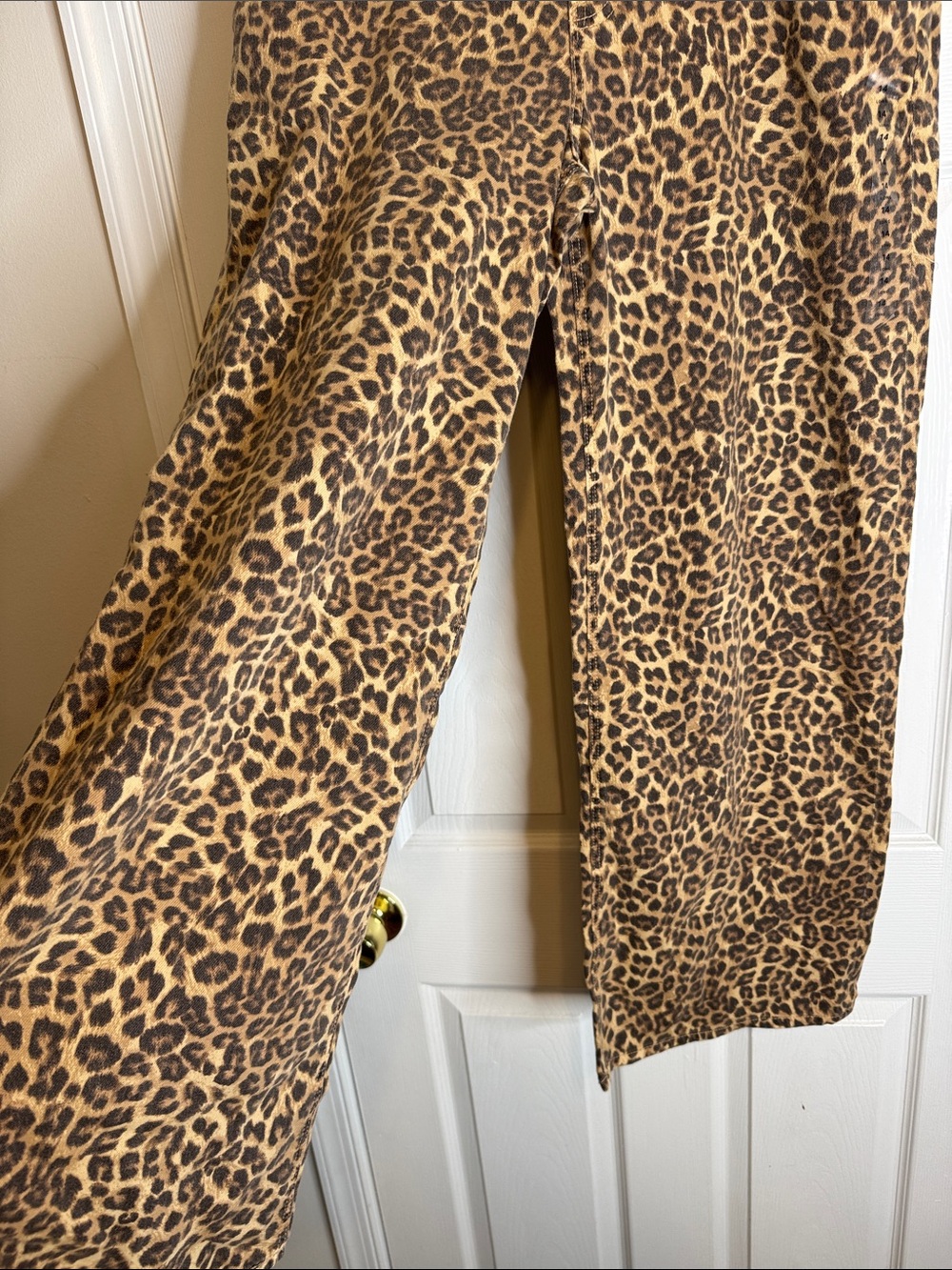 AE Baggy Wide Leg Leopard Print Low Rise Jeans Size 14L - Picture 4 of 8